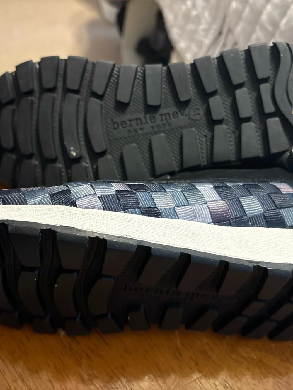 Bernie Mev Lace Up‎ Blue Woven Sneakers Womens US 8 EU 39